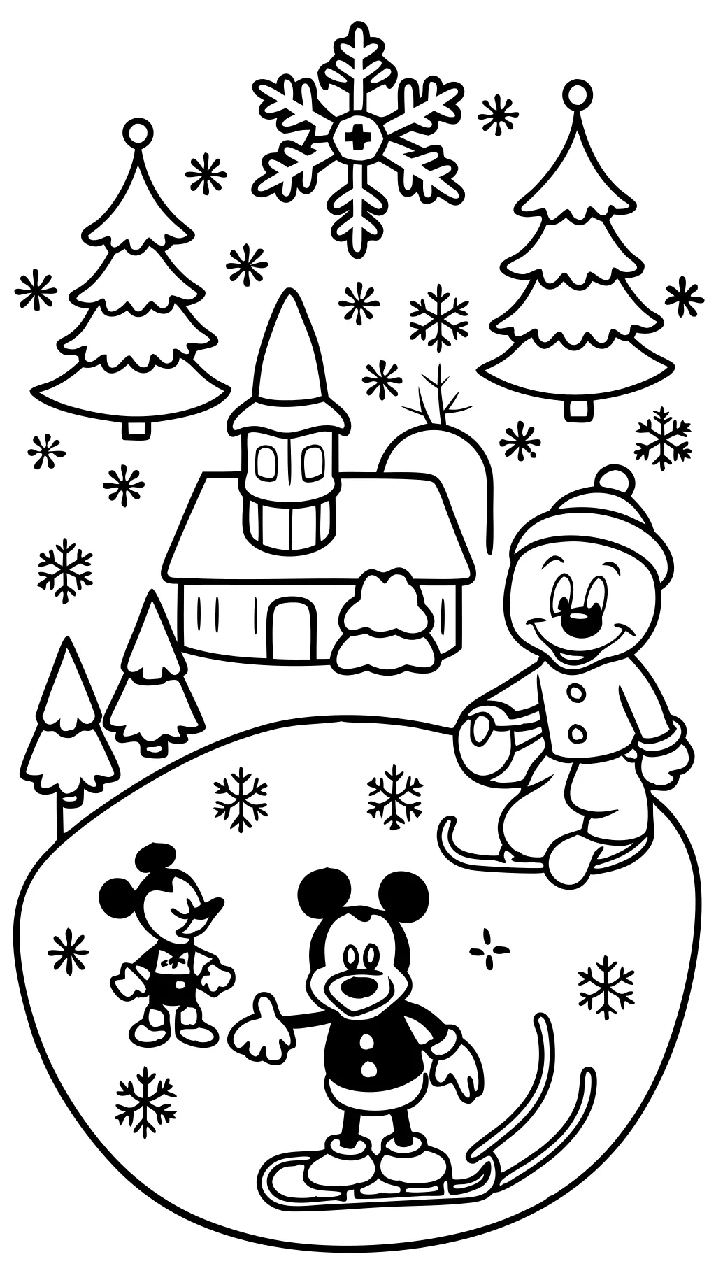 Páginas para colorear de invierno Disney